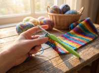 Ensemble de 8 crochets colorés en oxyde d'aluminium avec poignée en plastique antidérapante, aiguilles à tricoter pour pulls