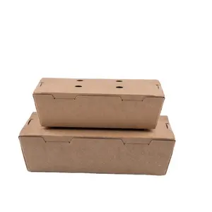 Custom made kraft lunch food paper box for food take away box salad Fried rice bento take out for restaurant