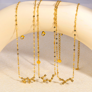 Bijoux de mode, collier signe du zodiaque pour femme plaqué or 18 carats, acier inoxydable, zircon, collier pendentif <span class=keywords><strong>horoscope</strong></span> 12 pièces - Product Image 5
