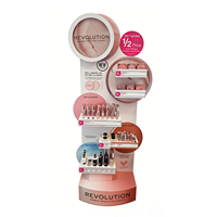 Présentoir de sol rotatif pliable personnalisé en carton ondulé pour brosses à cheveux, parfums, cosmétiques, soins de la peau, cils et maquillage
