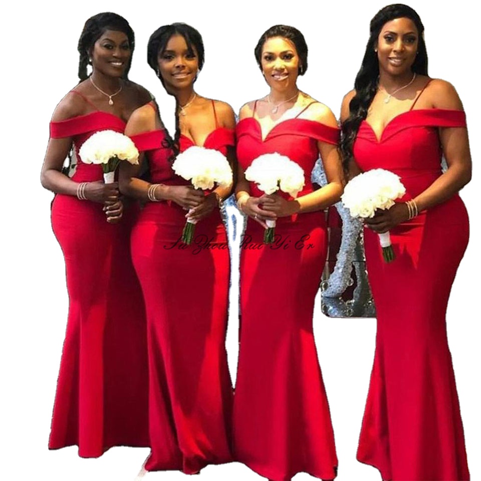 Hermosa vestido rojo de dama de honor para estilos elegantes