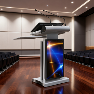 Konferanslar ve öğretim eğitim ekipmanları için dokunmatik ekran Mic ile 21.5 inç akıllı multimedya kürsü minber standı - Product Image 1