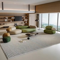 Canapé italien une place, style minimaliste italien, forme irrégulière, tissu tricoté 5D, canapé modulaire pour salon, bois massif