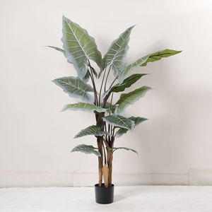Plante artificielle en pot Taro Arc-en-ciel Dream Castle, grande plante d'intérieur, décoration de salon, verdure au sol - Product Image 2