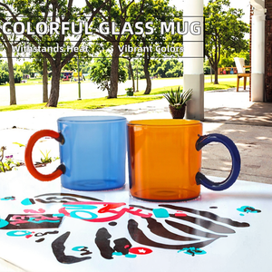 Verres à vin et à bière créatifs en verre borosilicate coloré de 250 ml, résistants à la chaleur, écologiques, au design classique - Product Image 4