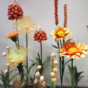 H102 accessoires de toile de fond de salle de mariage grande <span class=keywords><strong>composition</strong></span> de fleurs en papier ouverture automatique fermeture faux mobile <span class=keywords><strong>fleur</strong></span> géante en organza pour la décoration - Product Image 1