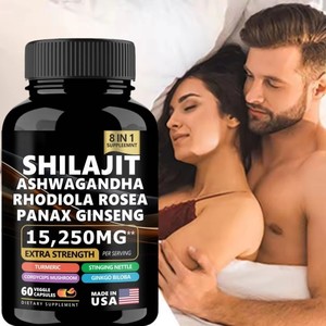Cápsulas <span class=keywords><strong>de</strong></span> Shilajit Premium 8 en 1 - Mezcla <span class=keywords><strong>de</strong></span> Shilajit Extra Fuerte con <span class=keywords><strong>Ashwagandha</strong></span>, Rhodiola, Ginseng |   Marca Privada OEM/ODM - Product Image 4