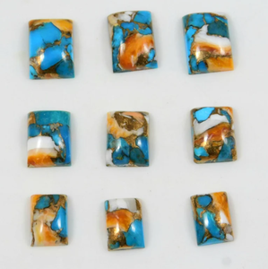 Cabujón Rectangular de Turquesa Cobre de Ostra Espinosa Natural, Liso, para Fabricación de Joyas, Todos los Tamaños, Piedra Preciosa que Cambia de Color para Anillos - Product Image 3