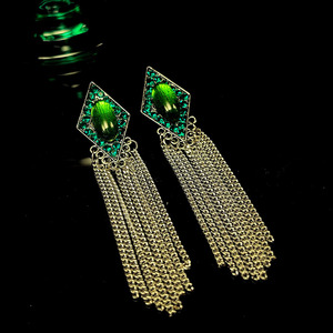 Pendientes <span class=keywords><strong>de</strong></span> Borlas Originales, Alta Costura para el Desfile <span class=keywords><strong>de</strong></span> Milán, Material Importado Lujoso, que Realza el Rostro y Ligeramente Sensuales - Product Image 4