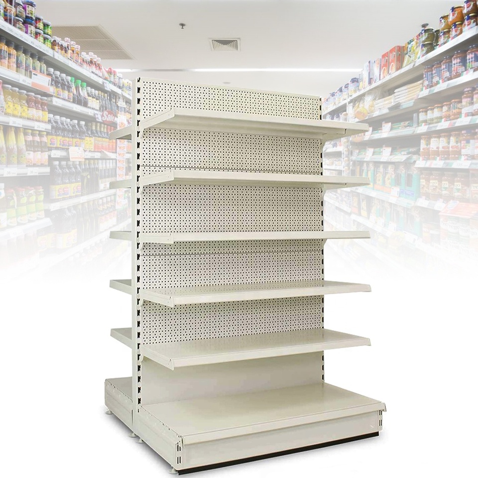 Good Quality Supermarket Shelving Rack Metal Double Side Gondola Shelving Manufacturer