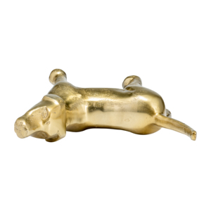 Scultura di Cane Urlante in Metallo con Finitura Dorata, Ornamento Decorativo per Soggiorno, Ufficio e Bagno - Product Image 6