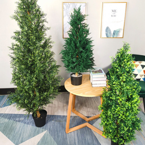 Plante <span class=keywords><strong>en</strong></span> arbre à feuilles de pin de haute densité, Simulation Cypress artificielle Anti-UV de 80 cm, grand arbre <span class=keywords><strong>en</strong></span> spirale pour décor de maison - Product Image 4