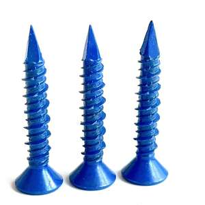 Vis à béton auto-taraudeuses en acier au carbone, tête fraisée cruciforme Phillips, filetage haut-bas, zinc bleu, Ruspet Masonry - Product Image 4