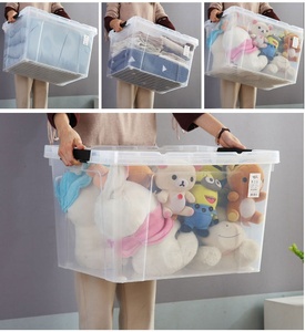 Boîte en plastique empilable pour jouets, mobilier en tissu de bébé, conteneurs transparents, caisse de <span class=keywords><strong>rangement</strong></span> Durable avec couvercle PP, vente en gros - Product Image 4