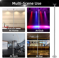 Acier inoxydable pour extension de barre de pole dance, pour barre de pole dance fixe à domicile avec installation par vis au plafond