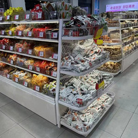 Großbestellung Maßgefertigtes Supermarkt-Snack-Displayregal, Großes Lebensmittel-Inselregal, Regalsystem für Kleine Geschäfte