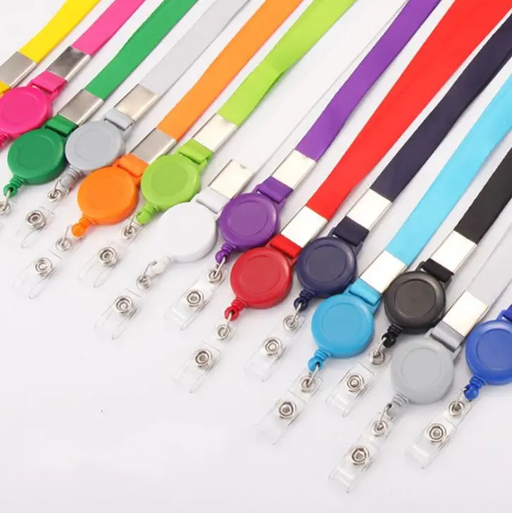 Factory Price Retractable Lanyard Neck Strap Badge Holder Name Card Badge Clip Office Supplies Credit Card ID Holders