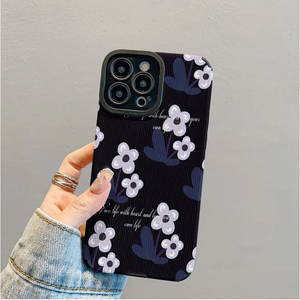 Custodia per cellulare in TPU con stampa floreale blu viola in similpelle per <span class=keywords><strong>iPhone</strong></span> X, XR, <span class=keywords><strong>11</strong></span>, 12, 13, 14, 15, 16, 17, 18 Pro Max - Product Image 3