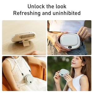 Portable Hanging <b>Neck</b> <b>Fan</b> Mini Cooling Waist <b>Fans</b> <b>Bladeless</b> USB Rechargeable Sports Cooler <b>Fan</b> for Outdoor Sports Travel - Product Image 3