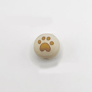 Perles en bois naturel 20MM en gros motifs gravés au laser visages bois bricolage perles artisanales pour la fabrication de bijoux - Product Image 4