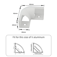 Accessoire de connecteur d'angle en plastique en forme de V 1616H à 90 degrés pour canal de profil en aluminium Led 16x16mm