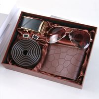 Set Hadiah Pria: Sabuk Kertas, Kacamata Hitam, Dompet, Organizer Saku - Praktis, Modern, Minimalis, untuk Hari Ayah, Thanksgiving, Tahun Baru