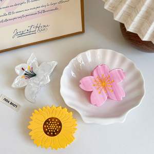 YHJ serie di fiori squisiti di alta qualità Clip con artiglio in acetato giglio girasole Sakura Clip per capelli per ragazze carine - Product Image 2