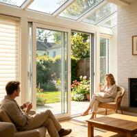 Ventanas Corredizas de Aluminio con Doble Acristalamiento e Impermeables para Balcón de Villa o Casa Residencial