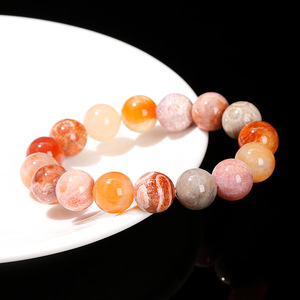 Bracelet en jade corail naturel multicolore 7A, perles rondes, <span class=keywords><strong>boucle</strong></span> unique, bracelet tendance pour hommes et femmes, vente en gros - Product Image 4