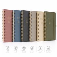 Großhandel Individuelles Logo Leder Hardcover Spiralgebundenes Mehrfarbiges A5 Lesejournal Buchrezension Planer für Werbegeschenke Buch