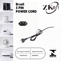 Cordon d'alimentation brésilien à 3 broches, certifié INMETRO, avec plusieurs embouts de prise et extrémités de fils nus, câble PVC RoHS pour appareils électroménagers