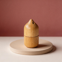 Botol Roller Kaca Tahan Bocor untuk Parfum dan Minyak Bibir Portabel dengan Tutup Motif Kayu, Ideal untuk Perjalanan dan Penggunaan DIY