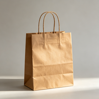 Sac cadeau en papier kraft imprimé sur mesure avec poignées, recyclable, pour les courses, les plats à emporter, les fêtes, vente en gros