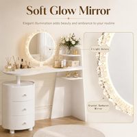 Meuble de maison pour femme, nouveau style moderne, pas cher, avec tiroirs à LED, coiffeuse en bois massif, bureau de maquillage, commode sur pied pour salon