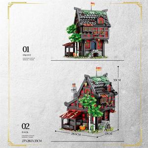 Reobrix 66017 <span class=keywords><strong>MOC</strong></span> - Modèle modulaire de taverne médiévale européenne - Jouets créatifs rétro - Blocs de construction - Cadeau de festival - Product Image 5