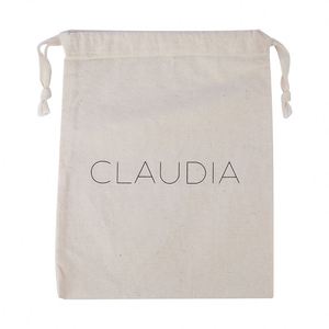 Pochette en tissu de coton et de lin écologique personnalisable, petite, avec cordon de serrage, sac cadeau avec logo imprimé sur mesure - Product Image 6