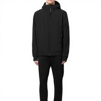 Veste bomber d'hiver en fourrure de renard à capuche ajustée en gros, veste personnalisée pour homme, fermeture éclair, imperméable, coupe-vent, tissu en toile, fitness