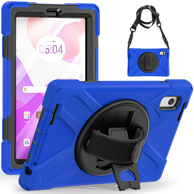 Shockproof Silicone Protective Cover Tablet Case for Lenovo Tab M9 9inch TB310FU 2023 360 Degree Rotation Hand Strap Kickstand