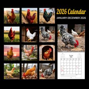Calendrier mural 2026 ReHe écologique personnalisable en gros, organisateur quotidien suspendu, décoration amusante pour les amoureux des animaux, horloge d'anniversaire - Product Image 2
