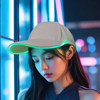 Casquette de baseball lumineuse EL à bord lumineux, directement de l'usine, pour fêtes, festivals, événements nocturnes, raves, costumes de cosplay, accessoire cadeau