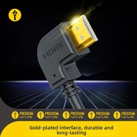 Adaptador en ángulo de 90 grados para cable 4K/8K con cobre sin oxígeno para PC, TV y proyector