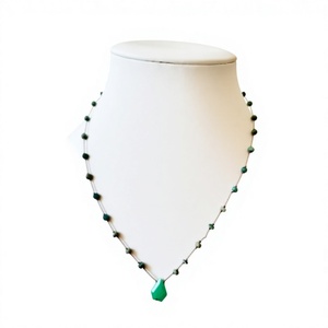 Handmade <b>Green</b> Chrysoprase Gemstone Pendant <b>Beaded</b> <b>Necklace</b> Adjustable Cord Boho Jewelry Women Gift - Product Image 4