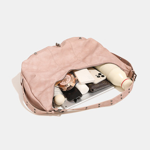 Bolso Tote de PU de Alta Gama con Diseño Retro Desgastado Sand Dune Wasteland para Mujer, Estilo 2024, Gran Capacidad, Cierre de Cremallera, Remaches - Product Image 4