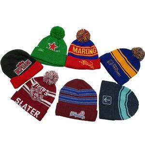 Bán Buôn Thể Thao Dệt Kim Jacquard Tùy Chỉnh Unisex Thể Thao Mùa Đông Đan Acrylic <span class=keywords><strong>Beanie</strong></span> Trẻ Em Mùa Đông <span class=keywords><strong>Hat</strong></span> Cho 32 Đội - Product Image 1