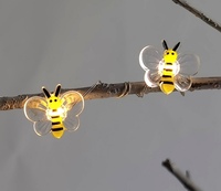 Guirlande lumineuse LED rechargeable en plastique 4M motif abeille unique, blanc chaud, pour intérieur/extérieur, jardin, mariage, Noël, maison