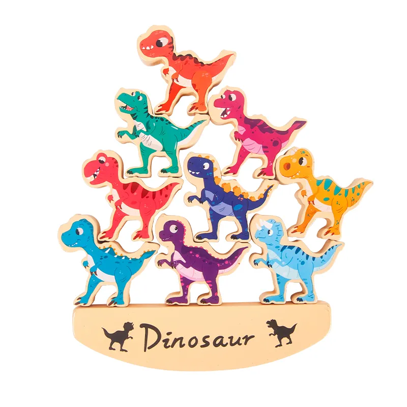 1-3 anni bilanciato Stack dinosauro ad alta oscillazione blocchi da costruzione gioco da tavolo interattivo genitore-bambino giocattoli educativi per bambini