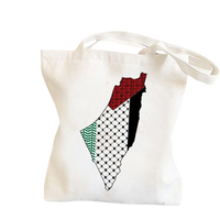 Vente en gros Sac en toile blanc promotionnel Palestine Sac en toile avec logo du drapeau palestinien