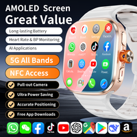 Jam Tangan Pintar 4G GPS NFC S12 Pro Max untuk Asia Eropa Android 8.0 Unduh Aplikasi WIFI 2.16 "AMOLED 3G+32GB Kamera 1050mah Jam Tangan Pintar