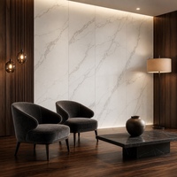 Dalle de pierre frittée Premium Snowflake White Time Glaze 1800x1200x9mm avec veinage gris fini pour murs et sols de cuisine, hôtels et villas
