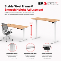 Bureau électrique moderne ergonomique réglable en hauteur OEM ODM avec commande manuelle à mémoire et plateau en bois